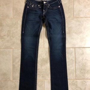 TRUE RELIGION Low-Rise Bootleg Denim Wash Sz 24